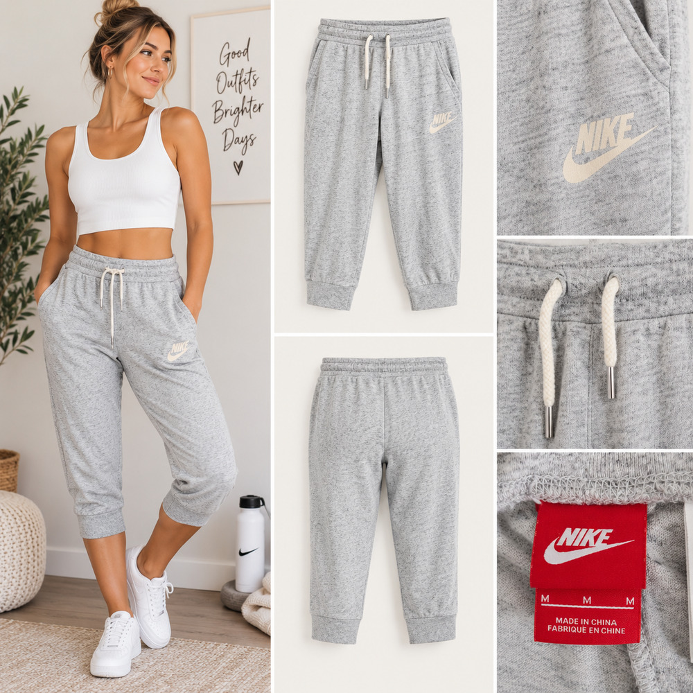 Nike Women's Gray Heather Jogger Pants capri Size Medium